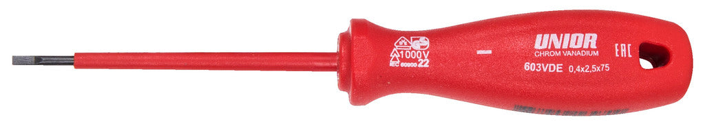 Unior | 616474 | Electrician´s screwdriver with insulated blade - VDE - 1.0 x 5.5 x 125mm