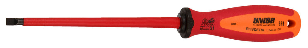 Unior | 616442 | Electrician´s screwdriver with insulated blade - VDE TBI - 1.2 x 8.0 x 175mm