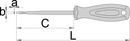 SLIM electrician´s screwdriver with insulated blade, VDE TBI, 0.6 x 3.5 x 100