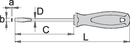 Flat screwdriver TBI, for safe work at heights, 0.5X3.0X80