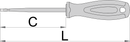 Flat-crosstip (SL/PH) SLIM screwdriver with insulated blade, VDE TBI, SLPH2