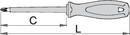 Crosstip (PH) screwdriver with insulated blade, VDE TBI, PH2 x 100