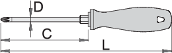 Unior | 616371 | Crosstip (PH) screwdriver CR with hexagon bolster - PH2 x 100mm
