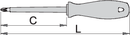 Double-crosstip (PZ) screwdriver with insulated blade, VDE, PZ2 x 100