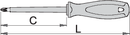 Double-crosstip (PZ) screwdriver with insulated blade, VDE TBI, PZ1 x 80