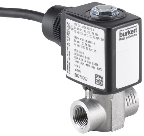 burkert 6240 2/2-way solenoid valve – stainless steel – g3/8" – 230v ac – 6240-a06,0ffvagm83-6-230/uc-09