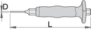 Pin punch with handle, for safe work at heights, 6