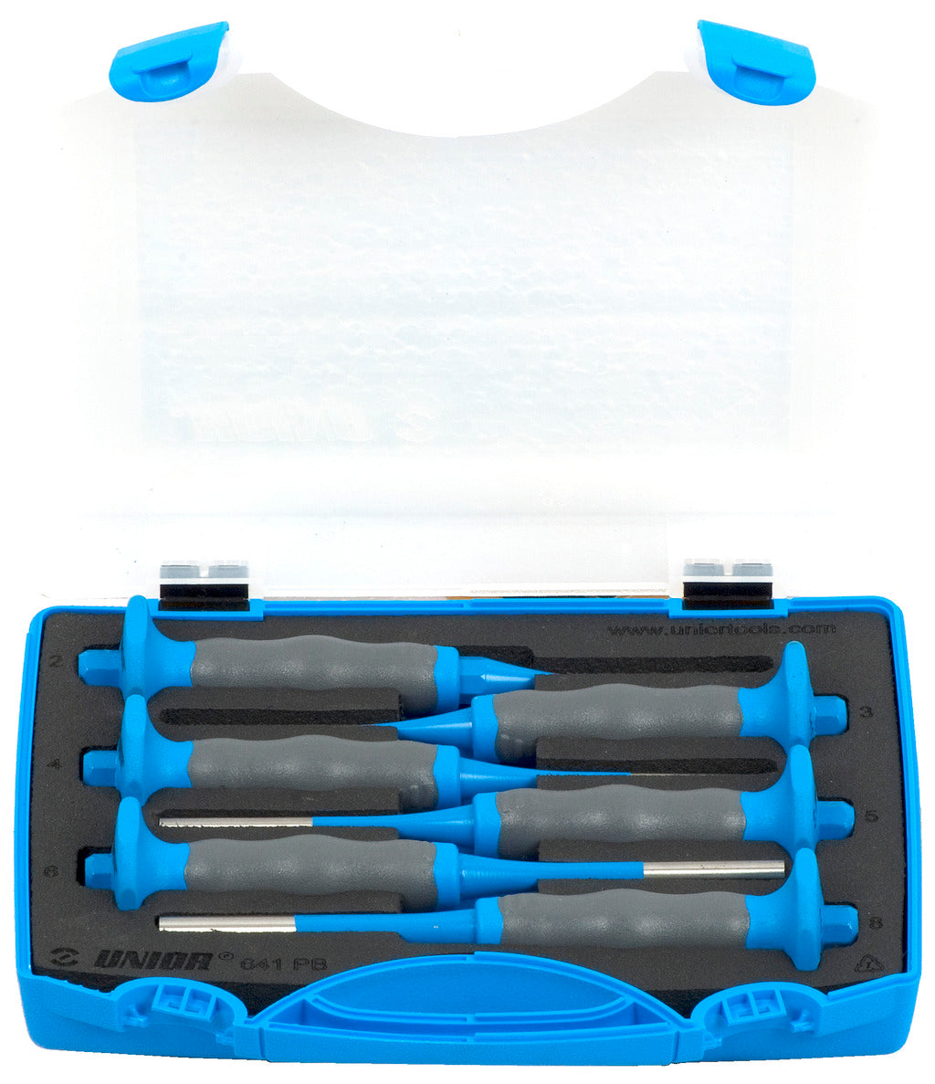Unior | 620066 | Set of pin punches with handle in plastic box - 2-8/6
