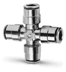 Image of 6600 12 - Push in fitting equal tube cross connector 12mm tube (Pack of 5) - Camozzi | Roladex UK