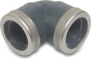 Profec 90° Pvc-U 1/2" Female Thread 10Bar Grey With Stainless Steel Ring Type Reinforced | Profec | UK Supplier | Roladex