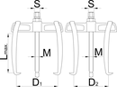Puller with two sliding arms, 350