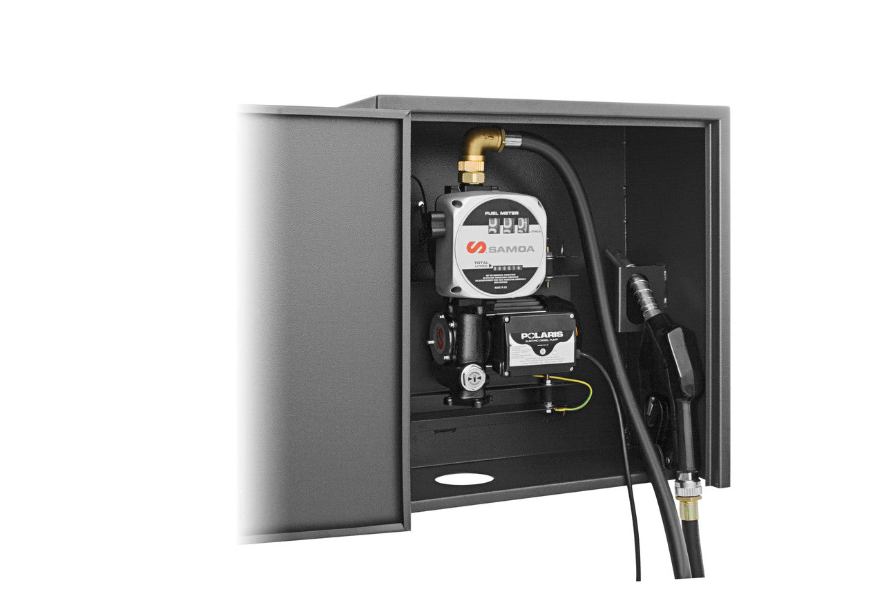 SAMOA 230v AC Wall Mounted Metered Diesel Pump Kit with Lockable Cabinets - Polaris Series  Roladex UK