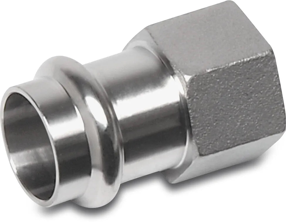 Bonfix Socket Stainless Steel 316L 1/2" x 15mm Female Thread x Press Fit | Bonfix | UK Supplier | Roladex