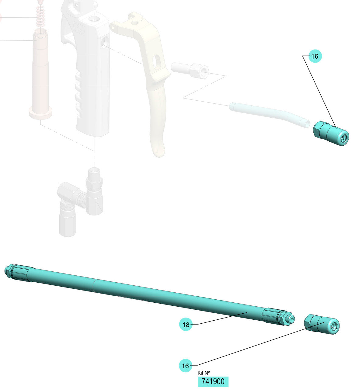 SAMOA Grease Control Gun Outlet - Flexible with 3 Jaw Connector  Roladex UK