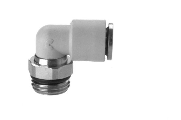 Image of 7522 4-1/8-LF - Technopolymer fitting swivel elbow 4mm tube 1/8 thread (Pack of 5) - Camozzi | Roladex UK