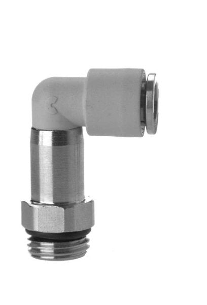 Image of 7526 8-1/4 - Technopolymer fitting ext swivel elbow 8mm tube 1/4 thread (Pack of 5) - Camozzi | Roladex UK