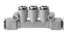 Image of 7545 8-6 - Technopolymer fitting multi T 2x8mm 3x6mm tube (Pack of 5) - Camozzi | Roladex UK