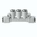 Image of F7545 10-8 - Technopolymer fitting multi T 2x10mm 3x8mm tube (Pack of 5) - Camozzi | Roladex UK