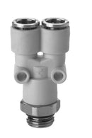 Image of 7562 10-1/4 - Technopolymer fitting swl y connector 10mm tube 1/4 thread (Pack of 5) - Camozzi | Roladex UK