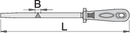 Unior Three-square file with handle, half smooth, 150 – Roladex Industrial Ltd, www.roladex.co.uk