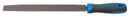 Half-round rasp with handle, half smooth, 250