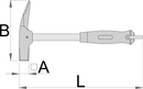 Carpenters` hammer with magnet, for safe work at heights, 550
