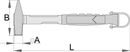 Locksmiths' hammer, for safe work at heights, 500