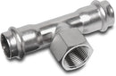 Bonfix T-Piece 90° Stainless Steel 316L 15mm x 1/2" x 15mm Press Fit x Female Thread x Press Fit | Bonfix | UK Supplier | Roladex