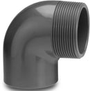 Profec Elbow 90° Pvc-U 32mm x 1 1/4" Glue Socket x Male Thread 10Bar Grey | Profec | UK Supplier | Roladex