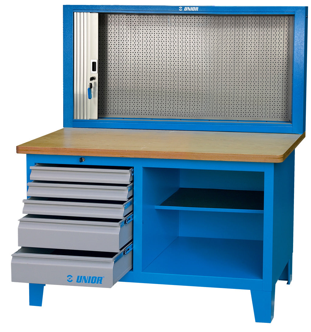 Unior | 612331 | Work bench with cabinet with roller shutter - 1500mm