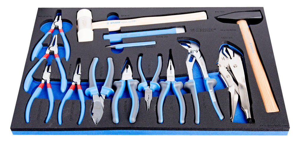 Unior | 623936 | Set of BI pliers and hammer in SOS tool tray
