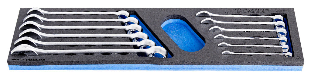 Unior | 621288 | Set of combinations wrenches - long type in SOS tool tray - 8 - 24/12