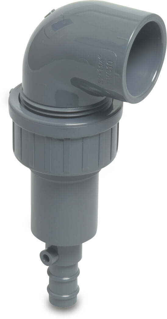 Profec Valve Elbow 90° Pvc-U 32mm x 1 1/4" Glue Socket x Hose Tail 6Bar Grey | Profec | UK Supplier | Roladex