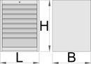 Unior Wide drawer cabinet - 8 drawers, 663 x 650 x 870 – Roladex Industrial Ltd, www.roladex.co.uk