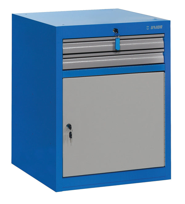 Wide drawer cabinet - 2 drawers and door, 663 x 650 x 870