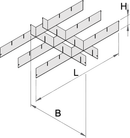 Partitions for wide drawer cabinet, 558 x 583 x 60