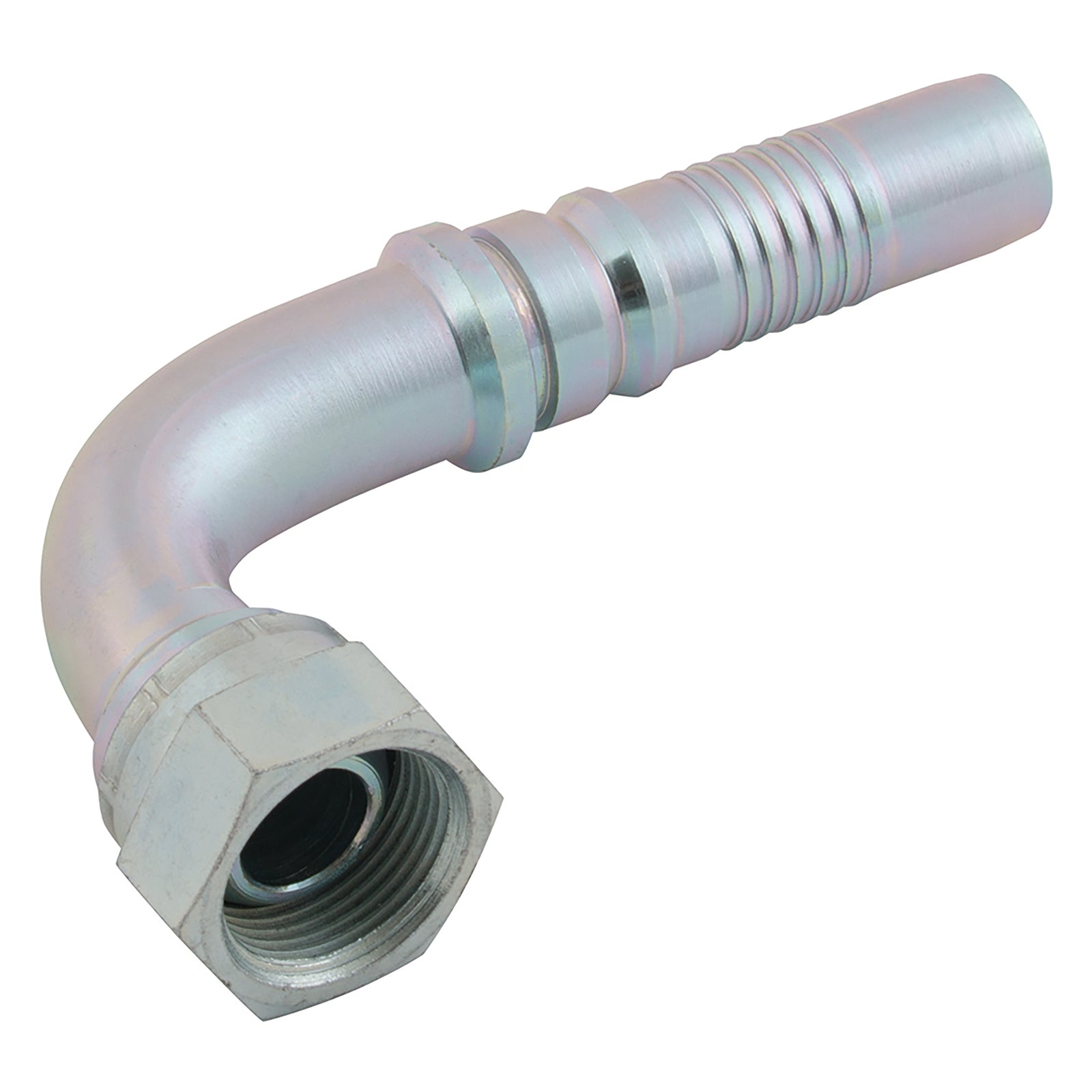 FT Pro JMBSPF90-16-12CF - 1" BSP Female Interlock 90° Swept Elbow 3/4" Hose ID