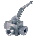 1" BSP Parallel Female Ball Valve 3 Way T Ported; KHB3T-G1 product image by LHA