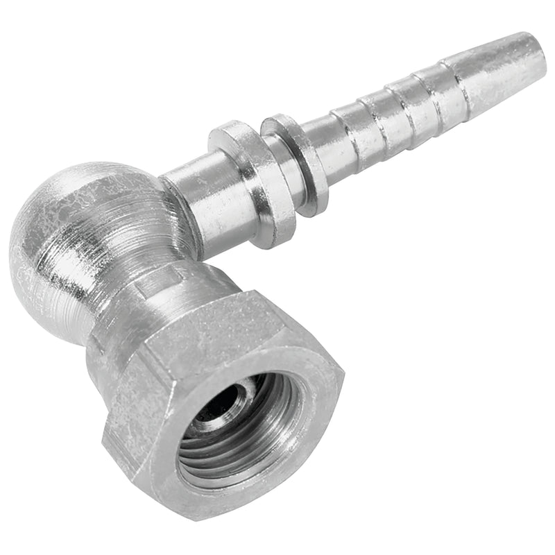 3/8" BSP Female 60° Cone x Hose Tail Compact 90° Elbow; 80002 product image by Burnett & Hillman