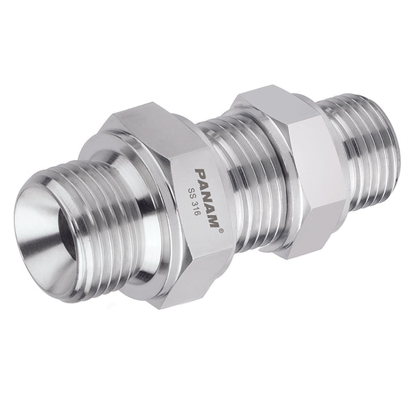 1" BSP MALE BULKHEAD+L/NUT 316 ST/ST; 2025-2441 product image by Panam