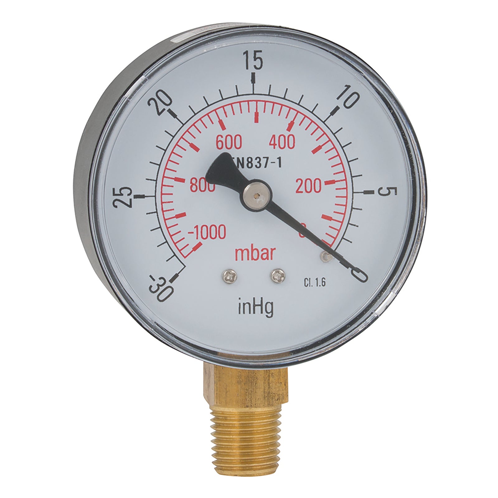 FT Pro VG100-01D - 3/8"BSPT 100mm Vacuum Botom Cnnct Gauge