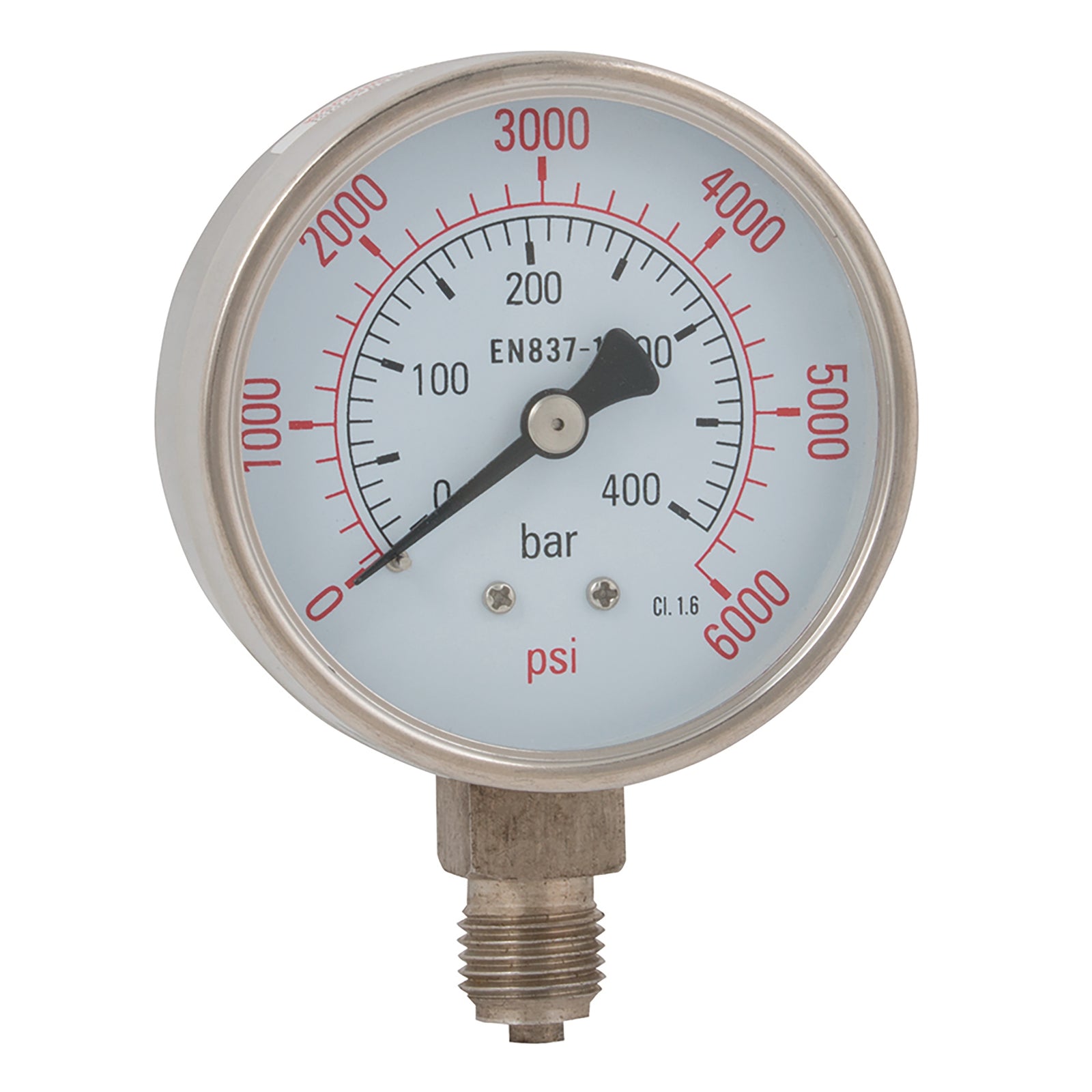 FT Pro SSG63-060B - 1/4"BSPP 63mm Bottom Dry Gauge 0-1000Psi