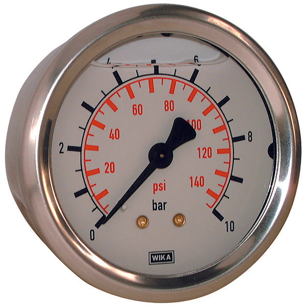 0-100 BAR 100MM DIA FILLED 1/2" BSP BACK; WG100-12R-100G product image by Wika