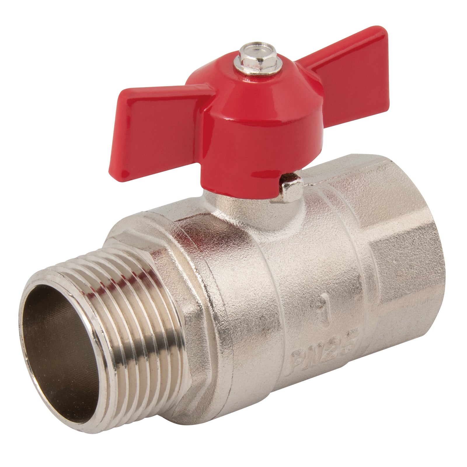 FT Pro 2024-2103 - 3/4"BSPm X 3/4"BSPf Brass Ball Valve Red T Hdle