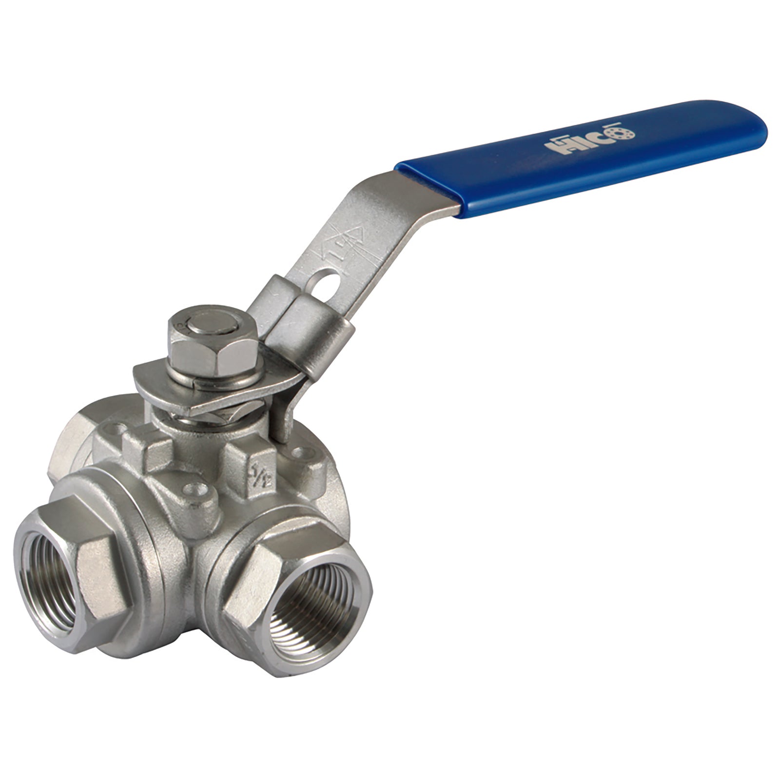 Haitima BV73-14L - 1/4" BSPP 316 Ss Ball Valve 3 Way Lockable Handle