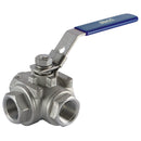 Haitima BV73-38T - 3/8" BSPP 316 Ss Ball Valve 3 Way Lockable Handle
