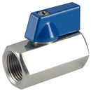 1" Female / Females 316 Stainless Steel Hex Mini Ball Valve; HEXSMBV1 product image by Haitima