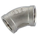 Haitima OE-38 - 3/8" BSP Fem Equal Elbow 45 S/Steel 316