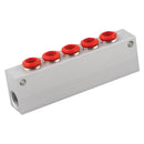 Aignep P39-8-1/4 - 08mm OD X 1/4" BSPP Fem 5-Way Manifold
