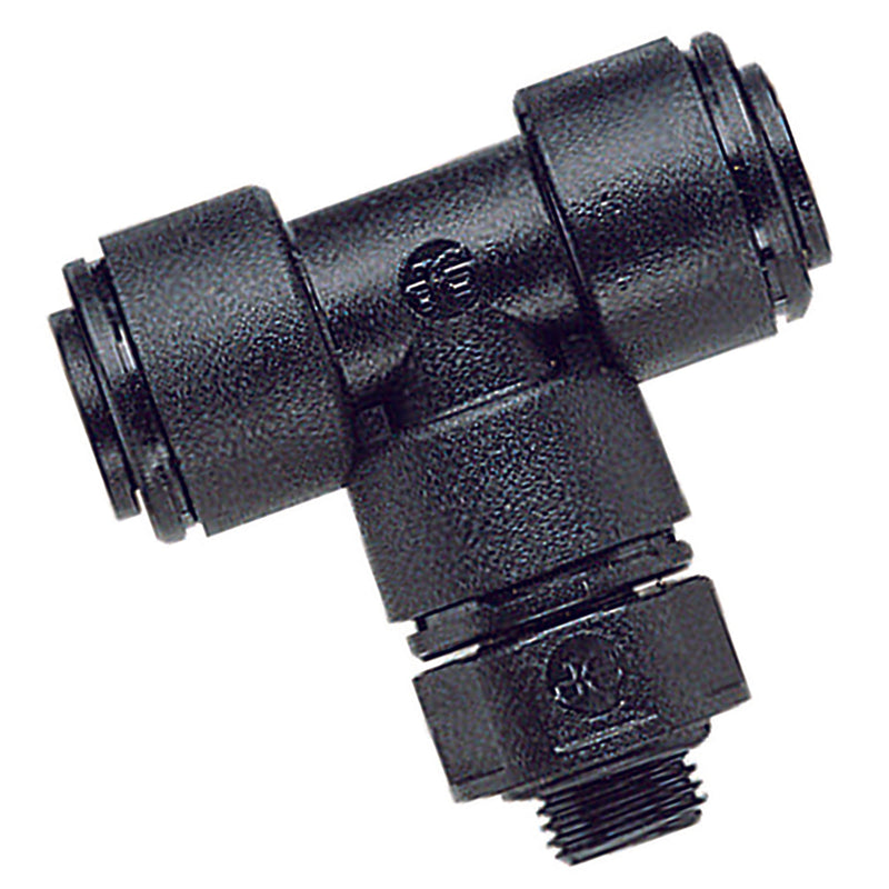 10MM OD X 1/4" BSPP MALE SW TEE CENT LEG; PM101012E product image by John Guest